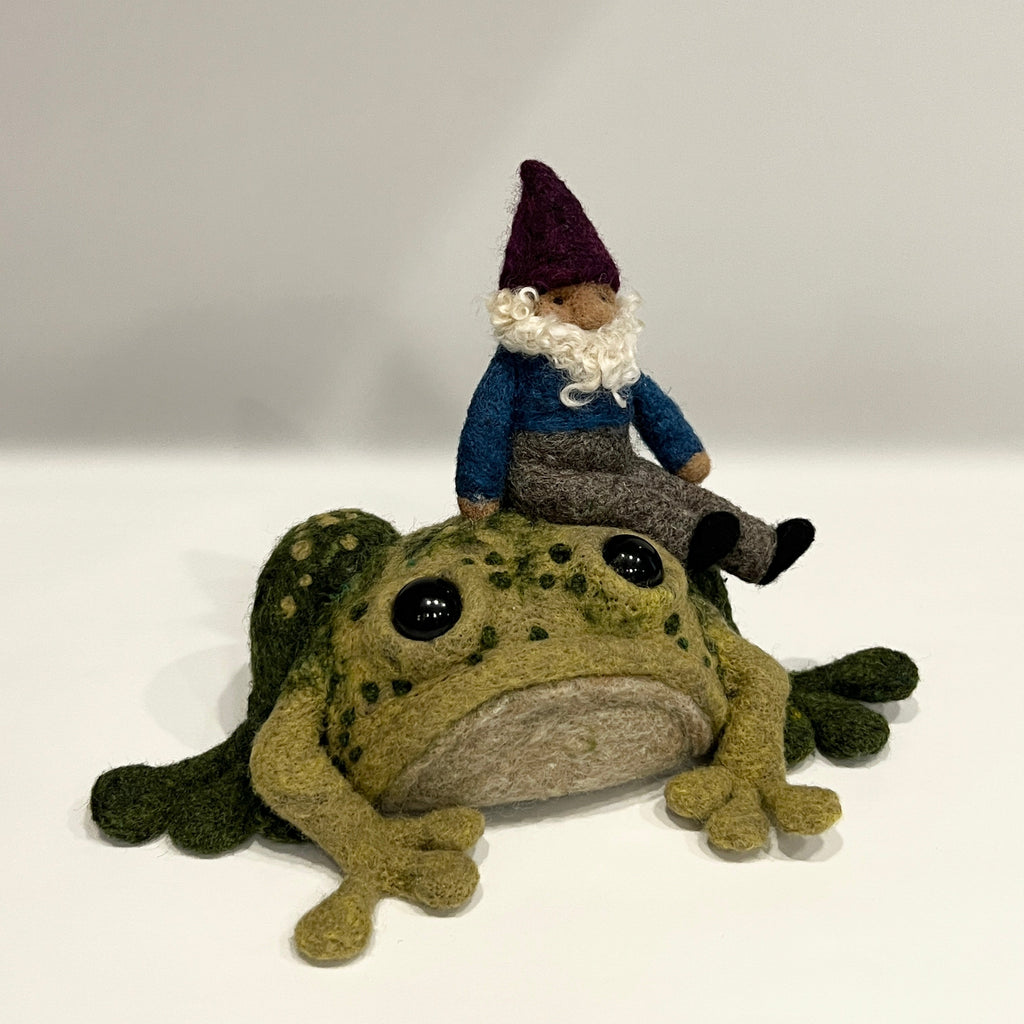 Frog with gnome rider